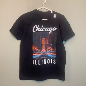 NWT Unisex Adult Casual Chicago‎ Illinois Tourist Souvenir T-Shirt Black Medium